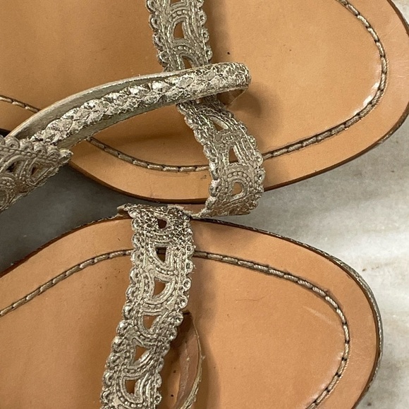 Sigerson Morrison heels gold sz 11 strappy made in Italy - Picture 11 of 12